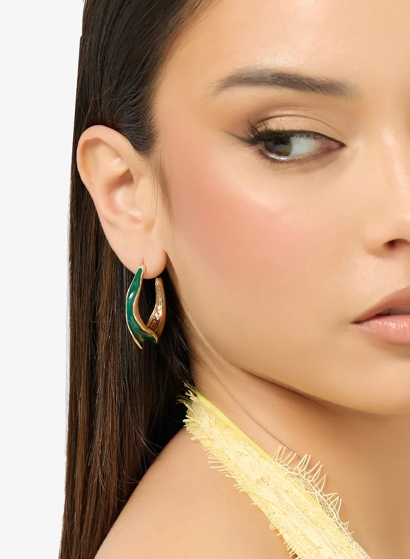 Ginger Resin Detail Hoop Earrings